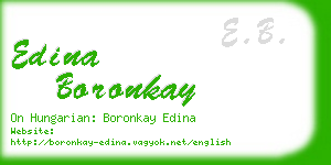 edina boronkay business card